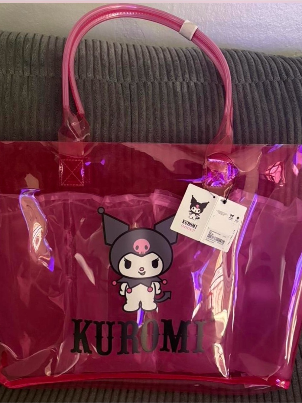 Hello Kitty Kuromi Clear Pink Tote Bag